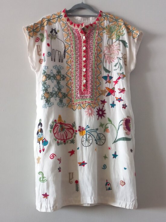 Johnny Was Dresses & Skirts - JOHNNY WAS embroidered linen mini dress tunic
